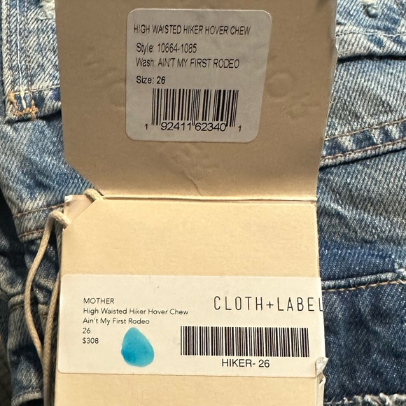 MOTHER Denim high-waisted hiker hover chew jeans in Ain’t My First Rodeo Size 26 - Picture 11 of 12